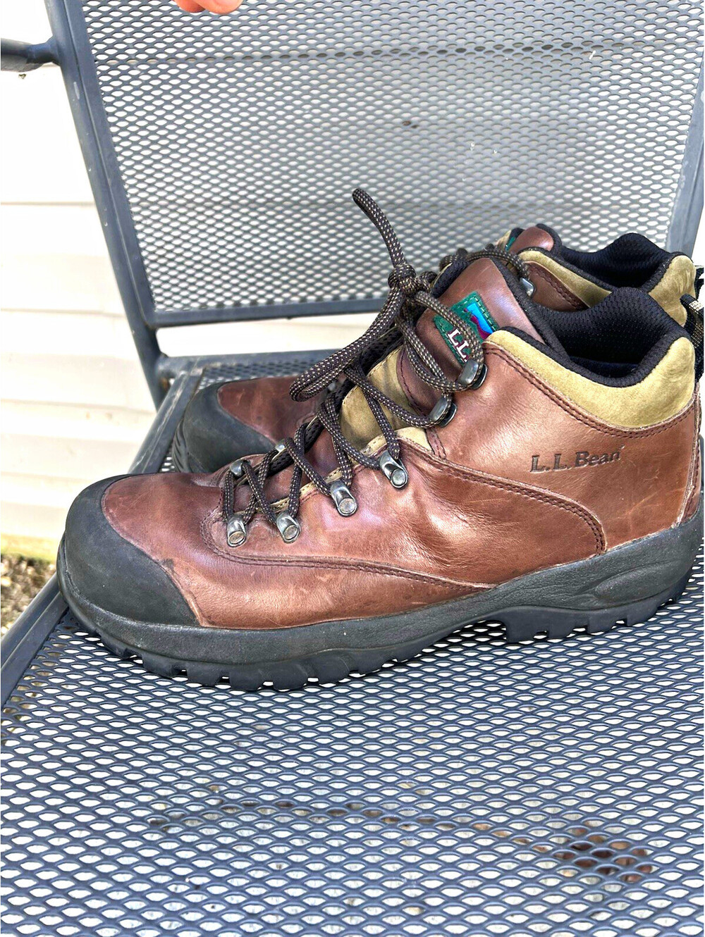L.L.Bean Brown Leather Hiking Boots Men's 11 Wide